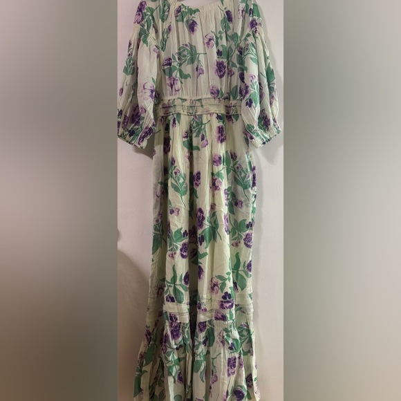 Free people golden hour maxi Floral Green and Purple Women's Dress. NWOT - Picture 5 of 7